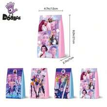 DOBBLE 12/36pcs K-Pop Style Anime Character Paper Gift Bags, Mixed Design Candy Favor Bags For Birthday Party Supplies, Party Favors, Gift Packaging & Party Decorations - View 9