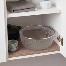 Practical Frying Basket Equipped With Folding Handle And Pan Hook, Durable Cookware Accessory For Home Frying Work - Silver - View 3