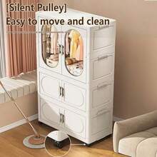 27.56 Inches Wide Multi-Specification Extra Wide Extra Tall Large Capacity New Foldable Wardrobe Home Living Room Foldable Children's Toy Storage Cabinet Multi-Layer Baby Clothes Storage Cabinet No Assembly Required - View 8