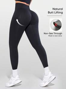 Women's Seamless High Waist Shaping Tights Black - Black - View 3