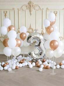 1/3pcs Black Balloon Table Stand Set With Round Base, Reusable Balloon Display Rack, Suitable For Tabletop And Floor Decoration, Balloon Decoration Accessories, Stable Balloon Column Stand, Suitable For Halloween, Wedding, Birthday Party, Shower Party, Summer Events And Celebrations - Multicolor - View 5