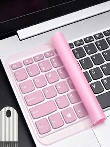 Ultra-Thin Keyboard Protector And Keyboard Cleaning Brush, Effectively Protects Keyboard, Suitable For 15 To 17.0 Inch Laptops. Transparent, Purple, Yellow, Pink And Blue Multiple Colors Available, Washable And Reusable - Multicolor - View 14