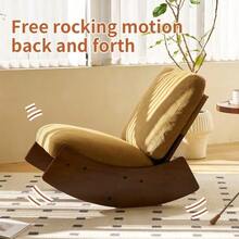 Comfortable Rocking Chair, High-Quality Upholstered Armchair, Solid Wood Frame, Perfect For Various Living Areas, Accent Reading Chair For Bedroom And Living Room - 橘色 - 查看 4
