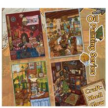 A Set Of DIY Scene‑Building Stickers, Retro Oil‑Painting Style 3D Diorama Stickers, European Vintage Scene Handmade 3D Stress‑Relief Shell Fun Leisure Stickers - Small Version 15.0 Grandmother's China Cabinet - View 1