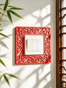 3D Printed Hollow Pattern Switch Cover, Creative Home Switch Decor With Practical Protective Function, Wraps Switch Edges, Compatible With New Chinese, Nordic, Pastoral And Other Home Decor Styles - Multicolor - View 3