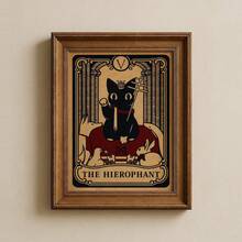 1pc Frameless Funky Black Cat Skeleton Tarot Witch Wall Art Dorm Gift - Multi-color - View 4