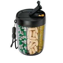 7 Large Compartment Pill And Vitamin Storage Box, Weekly Pill Organizer, Portable Medication Storage Bag, Storage Tool, Organizing Tool, Daily Use, Commute Use, Practicality, With Lanyard, Outdoor, Fitness, Home Daily Pill Storage, Multiple Colors, Black, Pink, White - Multi-color - View 6