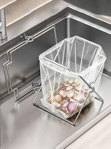 1 buah Rak Penyimpanan Kantong Sampah Lipat untuk Dapur, Tempat Sampah Lipat Sederhana untuk Wastafel - Rak penyimpanan kantong sampah - View 7
