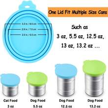 1PC/2PCS/3PCS/5PCS Pet Cat Dog Can Lid Fresh-Keeping Silicone Sealed Three-In-One Food Lid Suitable For Cats And Dogs Keep Pet Food Fresh - Diameter 6.5-8.5cm - View 2
