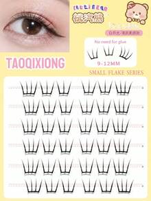 Korean Girl Group Style Self-Adhesive False Eyelashes, Multi-Specification 108/60/48/36 Clusters, Glue-Free C-Curl Segmented False Eyelashes With Built-In Transparent Adhesive Strip, 9-12mm, Suitable For Beginners' Daily Makeup - View 1