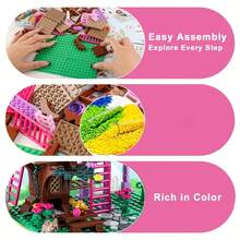 Model Mainan Balok Bangunan Bata Ayunan Kastil Putri Rumah Pohon Persahabatan Kota Impian, Hadiah - Mint Green - View 10