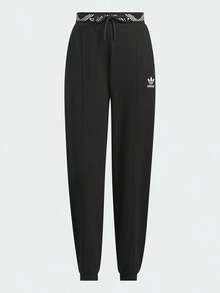 Adidas Celana Olahraga Wanita Longgar Musim Semi/Gugur, Celana Panjang Kasual Nyaman dengan Lipatan di Bagian Bawah untuk Latihan IX4239 - Hitam - View 1