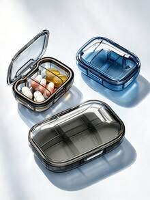 1pc Mini Portable Sealed Silicone Pill Box, Portable Weekly Pill Organizer, Ultra-Small 3-Compartment Dust-Proof Pill Storage Box, Dust-Proof And Moisture-Proof Medicine Storage Organizer, Suitable For Daily Medication, Travel Or Home Use, Travel Essential - Multicolor - View 8
