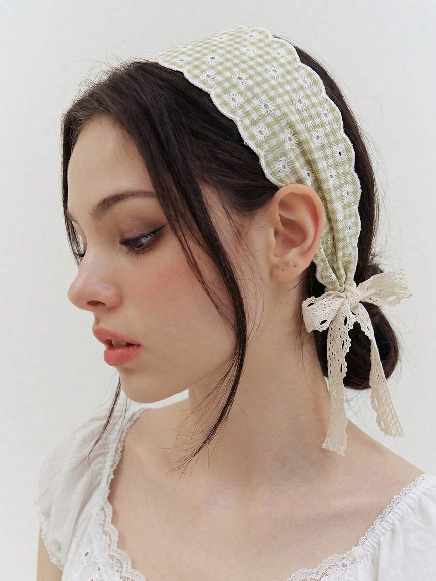 4pcs/Set Floral Plaid Bow Print Soft Non-Slip Headbands, Elastic Yoga Sports Headwraps, Multi-Purpose Daily Wear, Suitable For Various Summer Occasions - Multicolor - View 1
