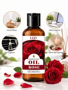 [Upgraded Press-Type] 100/30ml Rose Essential Oil, Suitable For Reed Diffusers, Humidifiers, DIY Scent Sachets, Candle Making, Air Purification, Perfect Gift For Friends And Family, Long-Lasting Fragrance - [Pump Bottle] Rose Essential Oil - View 2