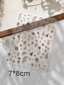 1 Set Plant & Floral Decorative Stickers, 7*8cm Size, Multiple Independent Detachable Decals, Easy-Peel Adhesive Backing, Firm Adhesion, Customizable Arrangement, Suitable For Digital Device Cases, Water Bottles, Storage Containers, Desktop Items And Other Smooth Hard Surfaces, For Object Appearance Decoration And Modification - Decorative Stickers - View 9
