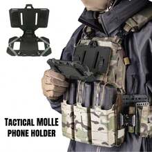 Tactical MOLLE Management Panel, Foldable Phone/GPS Mount, Navigation Board, Chest Rig/Vest Accessory, Hunting Vest Tactical Storage Accessory - Multicolor - View 1
