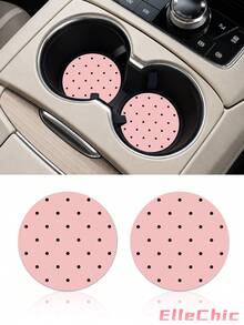 2pcs Universal Car Cup Holder Mats, 2.8 Inch Quick-Dry Non-Slip Washable Car Cup Pads, Minimalist Car Interior Decoration Accessories, Suitable For Men And Women - Multi-color - View 4