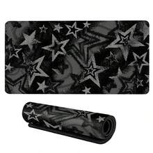 1pc INS Style Black And Gray Stars Art Mouse Pad, Cool Desktop Decor Mat, Thick Non-Slip Office & Gaming Keyboard Pad - View 6