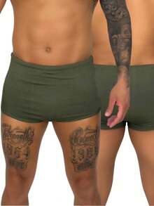 kLARALUH Medium Ventto Basic Plain Swimsuit, Zero Transparency Fabric, Beach And Pool Fashion - Army Green - View 8