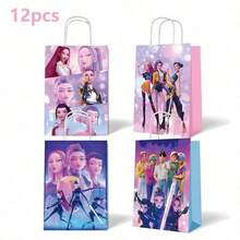 DOBBLE 12/36pcs K-Pop Style Anime Character Paper Gift Bags, Mixed Design Candy Favor Bags For Birthday Party Supplies, Party Favors, Gift Packaging & Party Decorations - View 13