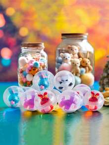 10pcs/50pcs Clear & Colorful Round Empty Capsules - Suitable For Gumball Machines/Candy Machines, Can Be Used As Party Favors, Prize Containers Or Surprise Gift Boxes (Perfect For Back To School, Valentine's Day, Halloween, Thanksgiving, Christmas Games) - A - View 9