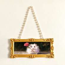 1pc Elegant Cat Framed Canvas And Poster, Ready To Hang, Home Decor Wall Art, Room Decoration, High Definition Printing, Ideal Gift For Living Room, Bedroom, Dining Room, Office - Multicolor - View 11