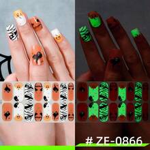 New Halloween Glow-In-The-Dark Nail Polish Film Nail Stickers Spider Web Ghost Dark European & American Style Nail Art Decals - Multicolor - View 9