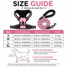 BVEOYPET 3pcs Pink Dog Walking Set, Includes Adjustable Reflective Harness, Extended Leash, Bone-Shaped Poop Bag Dispenser, Cute Outdoor Pet Travel Accessories Suitable For Small, Medium And Large Dogs - Pink - View 3