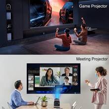 [2026 New Model] Smart 4K Projector, Wi-Fi Wireless Connection, Mini Projector, Android 11.0 System, Short Throw Projection, Supports 4K/Native 720P High Definition, Built-In Speaker, Comes With Remote Control, 180° Rotatable, Adjustable, Suitable For Indoor/Outdoor Viewing - Black - View 9