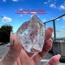 1pc Random Natural Herkimer Quartz Crystal - Hexagonal Prism Skeleton Crystal With Rainbow Color Change, Polished Spiritual Stone For Jewelry Making, Home Decor, Bohemian Style Crystal Pendant, Unisex - Multicolor - View 4