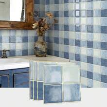24PCS 3D Self-Adhesive Wall Tile Stickers, 15.25*15.25cm, Multi-Color Square Pattern Decorative Wall Decals, Removable Wall Stickers For Kitchen Backsplash, Bedroom, Living Room Home Wall Renovation And Decoration Sticker Set - A24pcs - View 8