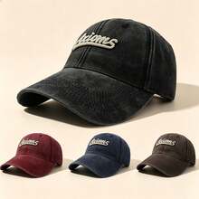 1pc Axioms Letter Embroidered Washed Baseball Cap Vintage Distressed Adjustable Casual Sun Hat Unisex Outdoor Sports Cap - Multicolor - View 2