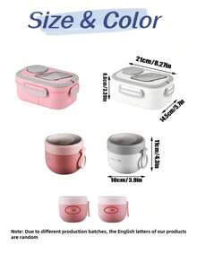 2pcs Creative Macaron Color Bento Box, Convenient Lunch Box Set With Built-In Utensils, Student Meal Box, Large Capacity Food Container, Portable Lunch Box, Suitable For Students, Office Workers And Outdoor Picnic Food Carrying - Multicolor - View 11