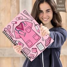 1PC A5 This Notebook Features A Pink Nurse-Themed Cover, Sized 5.7X8.2 Inches, Containing 50 Pages/25 Sheets Designed For Smooth Writing, Perfect For Nurses To Document Patient Details. It Makes A Great Gift For Nursing Professionals - Rectangle - View 7
