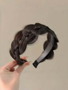 1pc Braided Hair Hoop, Fashion Woven Hair Band, Women's Non-Slip Hair Accessory - Multicolor - View 3