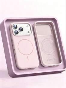 Luxury Magnetic Soft Silicone Wristband Phone Case, Compatible With IPhone 17 Pro Max/17/16/15/14/13/12/11 Pro Max Plus, Supports Magnetic Wireless Charging, Shockproof Protective Shell - Pink - View 1