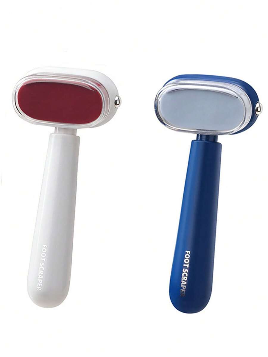 1 Set Double-Sided Foot Callus Remover, Replaceable Stainless Steel Blade Foot Scraper, Portable Manual Dead Skin/Corn Remover, Heel Exfoliating Pedicure Tool, Suitable For Thick Hard Cracked Skin, Includes Foot File And Replacement Heads - Regular Model - View 1