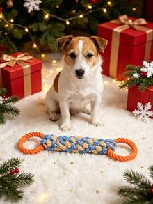 Dog Rope Toy - Durable With Double Handles And Knots, Perfect For Strong Chewers, Cleans Teeth, Great For Tug-Of-War, Suitable For All Breeds - Perfect For Puppy Chewing, Dog Toys, Dog Stuff, Puppy Keep Game Dog Accessories, Puppy Keep Game Feed Puppy - Multicolor - View 6