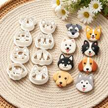 8Pcs Assorted Dog Breed Head Polymer Clay Cutters Set Puppy Face Clay Molds DIY Handmade Earring Pendant Jewelry Craft Supplies - 8pcs - View 4