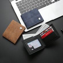 1pc New Men's Wallet, Fashionable Retro Multi-Functional Handheld Wallet, Youth Student Versatile Multi-Slot Card Holder, Fashion Design, Mini Wallet, PU Small Wallet, Lightweight Practical Business Commute, Men's Gift - Multicolor - View 1