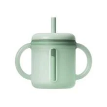 Newborn Baby Full Silicone Learning Cup, Dual Handle Large Mouth Direct Drink & Straw Dual-Use Cup, Baby Drinking Water & Milk Shatter-Resistant Straw Cup - Multicolor - View 13