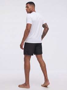 Snug League 5pcs/Set Men's Solid Color Ultra-Light Round Neck T-Shirts - Quick Dry, Breathable, Moisture Wicking Shirts, Suitable For Gym - White - View 3