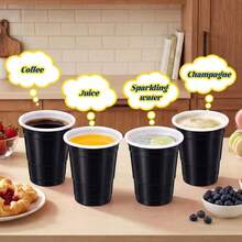 20pcs Bullet Cups, 2oz Mini Party Cups, Reusable Small Cups For Party Games, Suitable For Liquor, Cocktails, Wine, Condiments, Snacks, Juice. Perfect For Any Party! - Black - View 6