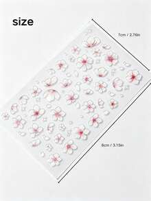 1pc Iridescent Pearlescent Flower Face Decoration Sticker With Rhinestone Embellishments, Soft Pink Floral Pattern, Waterproof Sweet Girl Style Makeup Decal For Birthday, Date, Photoshoot, Bridesmaid Makeup,Halloween Costume - Multicolor - View 7