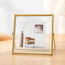 1pc Photo Frame, Metal Gold Frame, Acrylic Transparent Surface, Modern Minimalist Style Decorative Frame, Suitable For Home Living Room And Bedroom, Home Decor - Multicolor - View 4