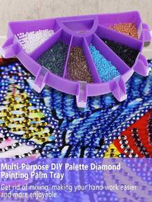 6-Grid Diamond Painting Tray With Plastic Brush, Suitable For DIY Diamond Sorting And Handmade Crafts - B - View 10