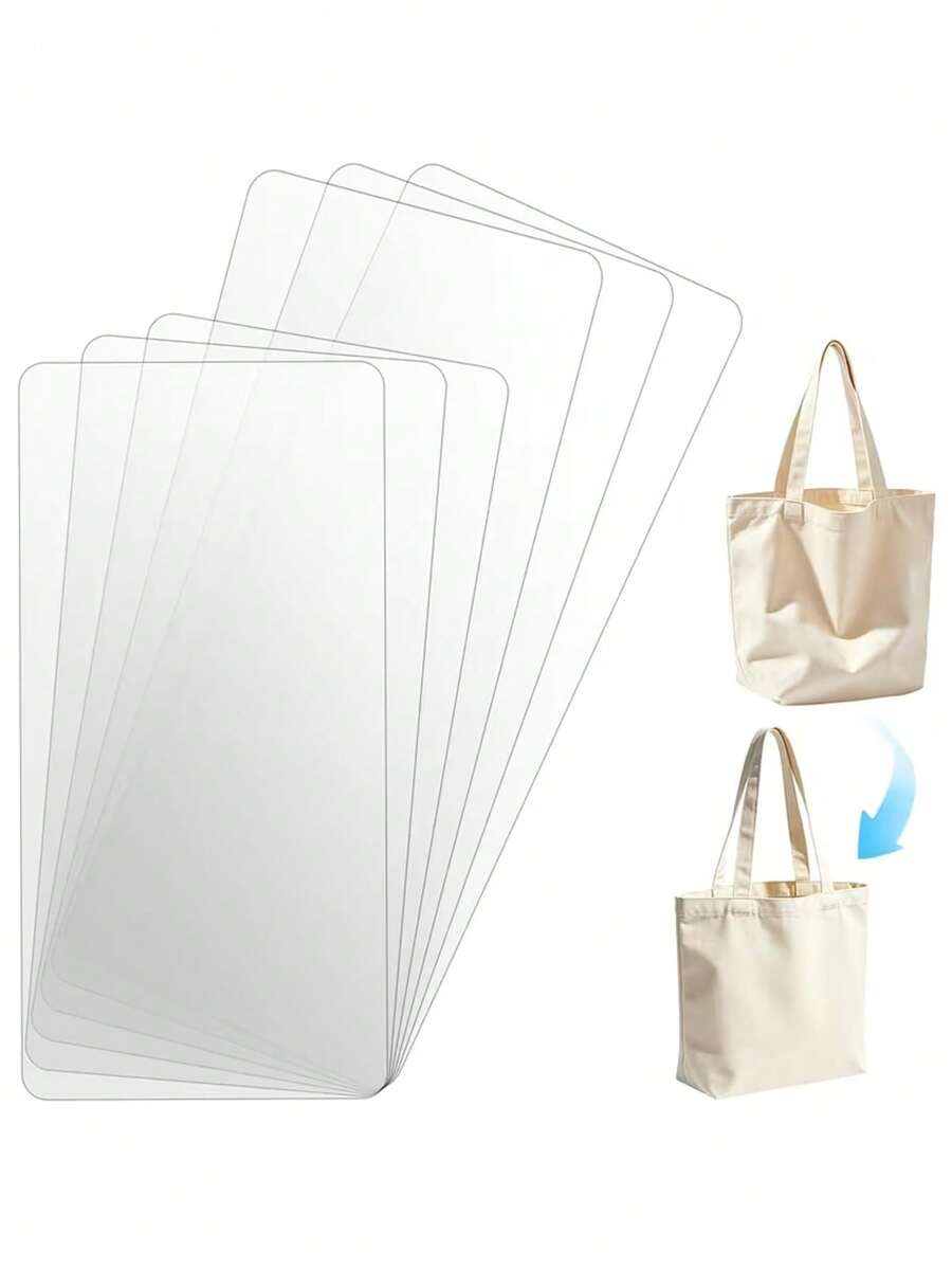 Plastic Rectangular Handbag Bottom Support Inserts, 12x5 Inch And 10x5 Inch Transparent PP Material Bag Bottom Pads, Suitable For DIY Tote Bags, Handbags, Backpacks And Knitted Bags Bottom Reinforcement, Used For DIY Wallet Making - Multicolor - View 1