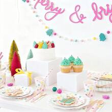 EZIFY 6 White Cube Dessert Stands | 5-Sided Display Trays - Festive Cake Holder For Party/Wedding/Christmas - White - View 9