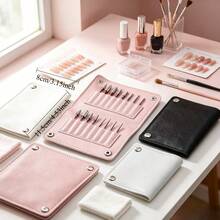 1pc Leather 16-Slot Nail Drill Bit Storage Bag, Portable Nail Polishing Head Protective Cover, Dust-Proof Makeup Tool Box, Nail Salon Tool Display Rack - Multicolor - View 9